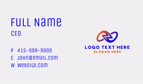 Loop Bolt Electricity Business Card Design Image Preview