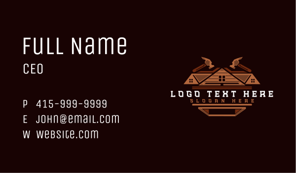 Woodwork Hammer Carpentry Business Card Design Image Preview