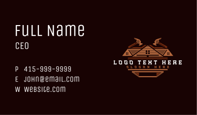 Woodwork Hammer Carpentry Business Card Image Preview