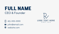 R & V Monogram Business Card Image Preview