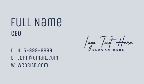 Feminine Script Handwriting Business Card Design Image Preview