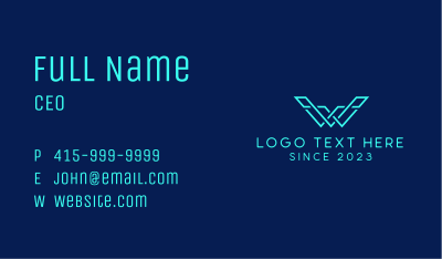 Futuristic Letter W Business Card Image Preview