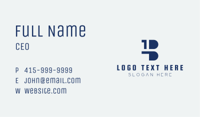 Blue Letter B Business Card Image Preview