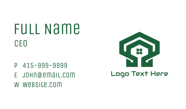 Green Hexagon Shell House Business Card Design Image Preview