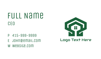 Green Hexagon Shell House Business Card