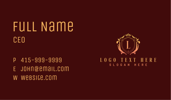 Luxurious Crest Shield Business Card Design Image Preview