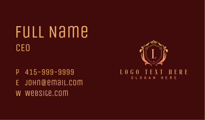 Luxurious Crest Shield Business Card Image Preview