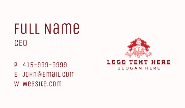Muscle Bodybuilder Gym Business Card Design Image Preview
