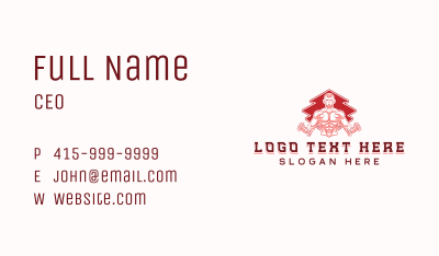 Muscle Bodybuilder Gym Business Card Image Preview