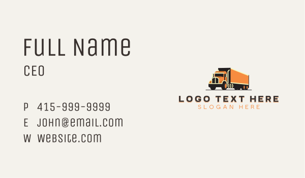 Roadie Shipment Trucking Business Card Design Image Preview