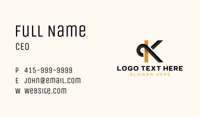 Letter K Marketing Business  Business Card Image Preview