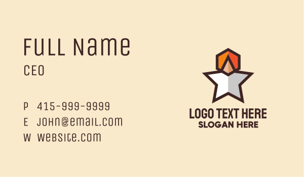 Hexagon Star Medal Business Card Design Image Preview