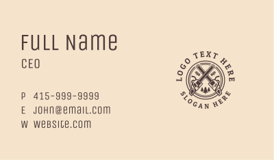 Wood Chainsaw  Emblem Business Card Image Preview