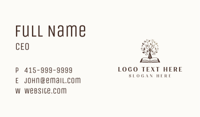 Publishing Book Tree Business Card Image Preview