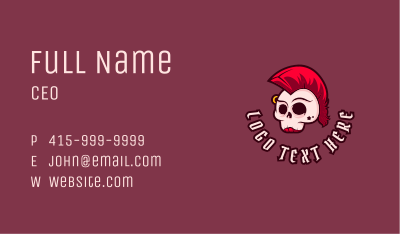 Mohawk Punk Skull Business Card Image Preview