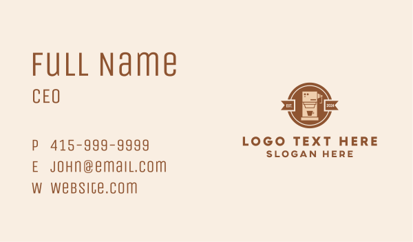 Coffee Machine Cafe Badge Business Card Design Image Preview