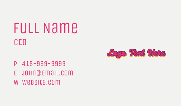 Pop Candy Wordmark Business Card Design Image Preview