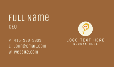 Polynesian Letter P Business Card Image Preview