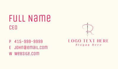 Tailoring Needle Letter R Business Card Image Preview