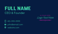 Neon Lifestyle Wordmark Business Card Design
