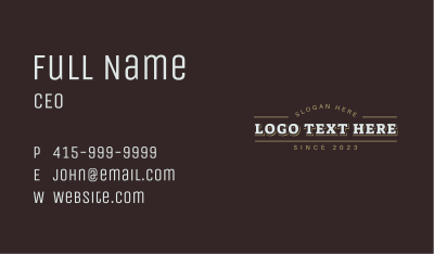 Retro Brand Wordmark Business Card Image Preview