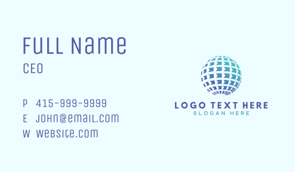 Gradient Tech Sphere Business Card Design Image Preview