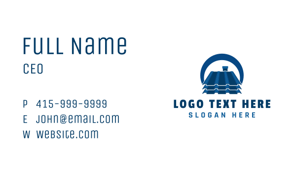Blue Home Roofing Business Card Design Image Preview
