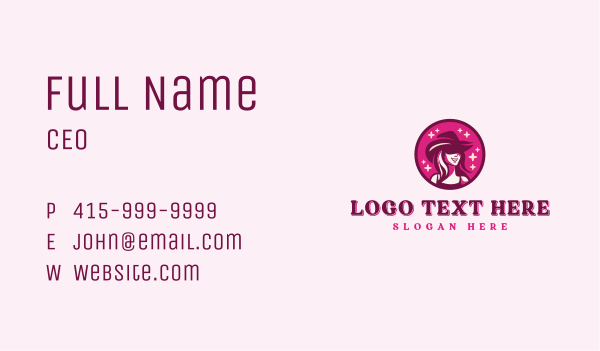 Sparkle Cowgirl Hat Business Card Design Image Preview