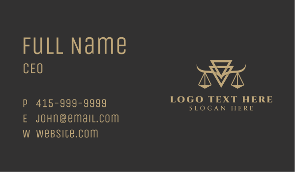 Golden Scale Law Firm Business Card Design Image Preview