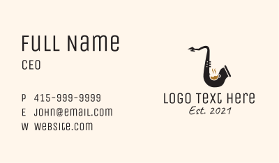 Music Saxophone Cafe Business Card