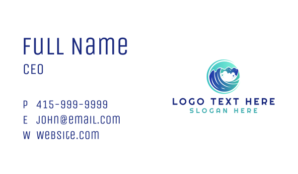 Wave Beach Surf Business Card Design Image Preview