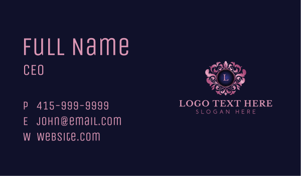 Premium Floral Ornament Business Card Design Image Preview