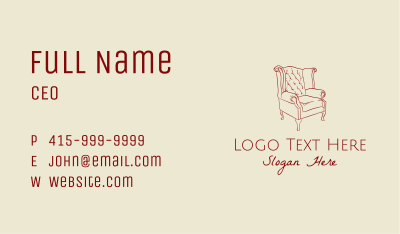 Upholstered Chair Sketch Business Card
