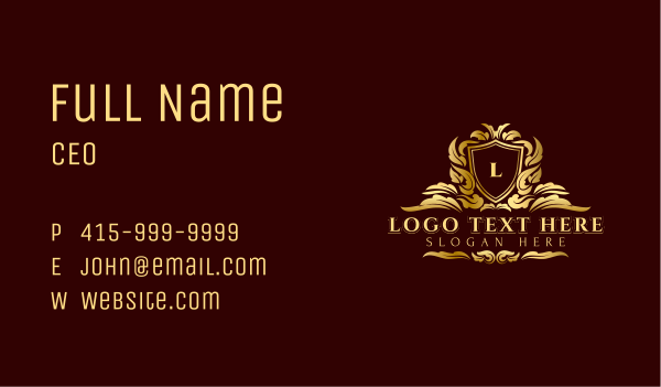 Luxury Deluxe Shield Business Card Design Image Preview