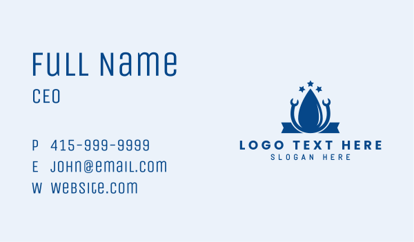 Water Droplet Wrench Business Card Design Image Preview