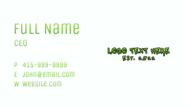 Dripping Graffiti Wordmark Business Card Design Image Preview