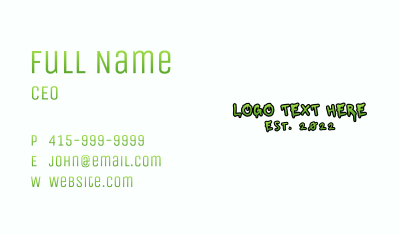 Dripping Graffiti Wordmark Business Card Image Preview