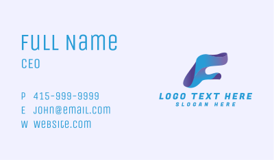 Business Tech Letter F Business Card Image Preview