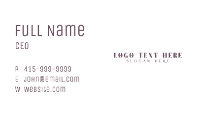 Elegant Style Wordmark Business Card Image Preview