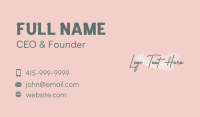 Pink Artist Wordmark Business Card Image Preview