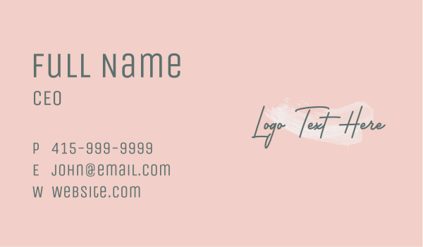 Pink Artist Wordmark Business Card Design Image Preview