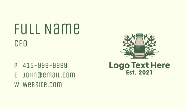 Natural Tea Bottle Business Card Design Image Preview