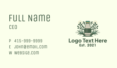 Natural Tea Bottle Business Card Image Preview