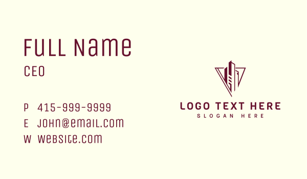 Triangle Tower building Business Card Design Image Preview
