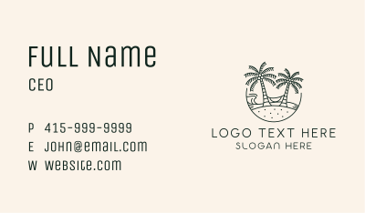 Tropical Beach Vacation Business Card