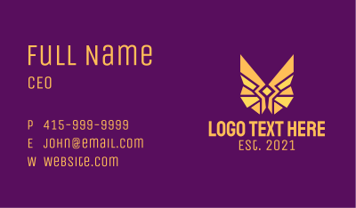 Golden Amulet Wings  Business Card Image Preview