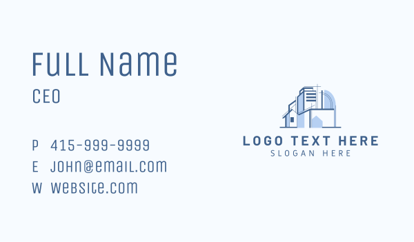 Blue House Cityscape Business Card Design Image Preview