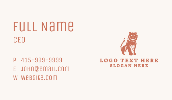 Wildlife Tiger & Cub Business Card Design Image Preview
