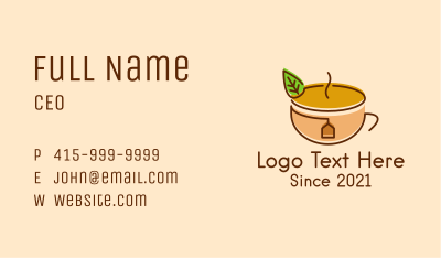 Organic Tea Cup Business Card Image Preview