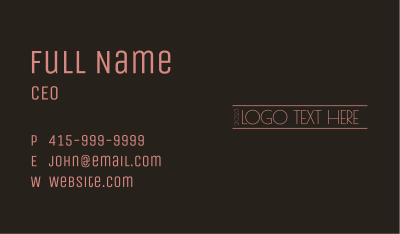 Beauty Apparel Wordmark Business Card Image Preview